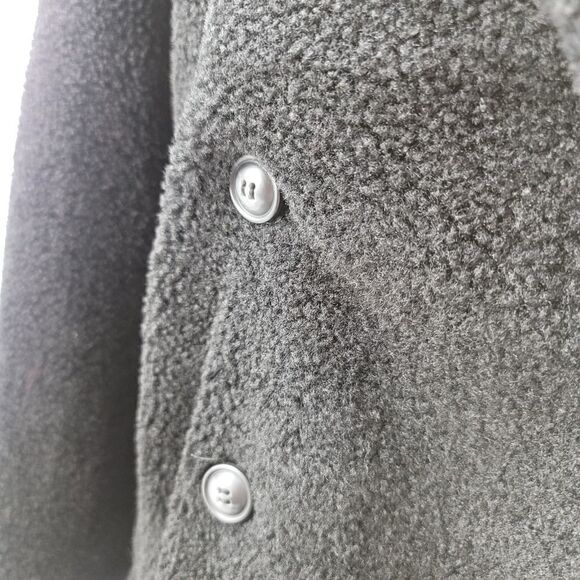 Unbranded oversized teddy bear plush pea coat black - Picture 6 of 8